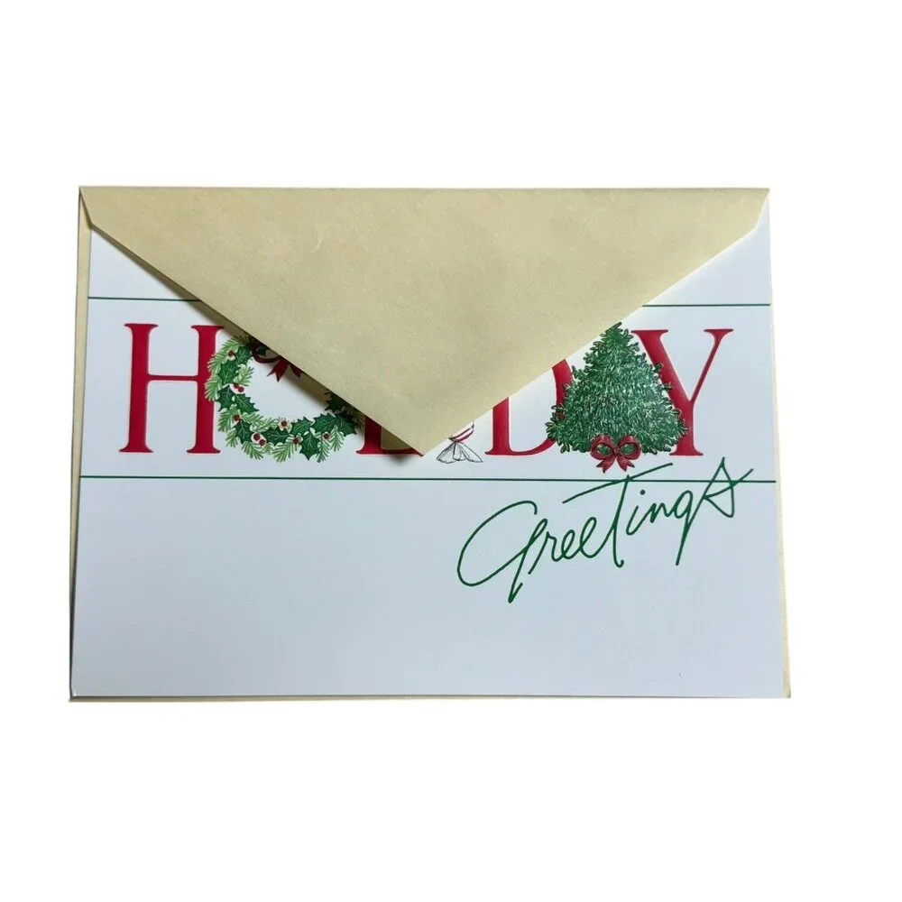 Holiday Greetings Christmas Holiday Card BURGOYNE, INC. Envelopes Set Of 17‎ VTG